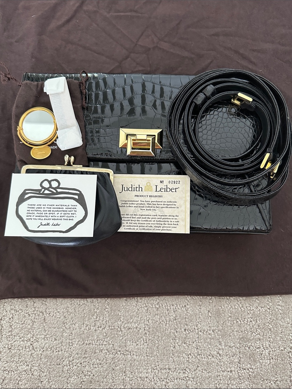 Judith Leiber Black Alligator Bag